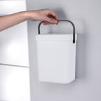 2 Pack Wall Mounted Mini Trash Can with Lid – Hanging Plastic Waste Bin for Kitchen and Bathroom