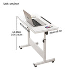 Adjustable Foldable Table with Wheels Mobile Laptop Desk Bedside Rolling Table Space Saving
