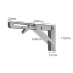 2pcs 10-Inch Folding Table Brackets | Heavy Duty Stainless Steel Wall Shelf Support