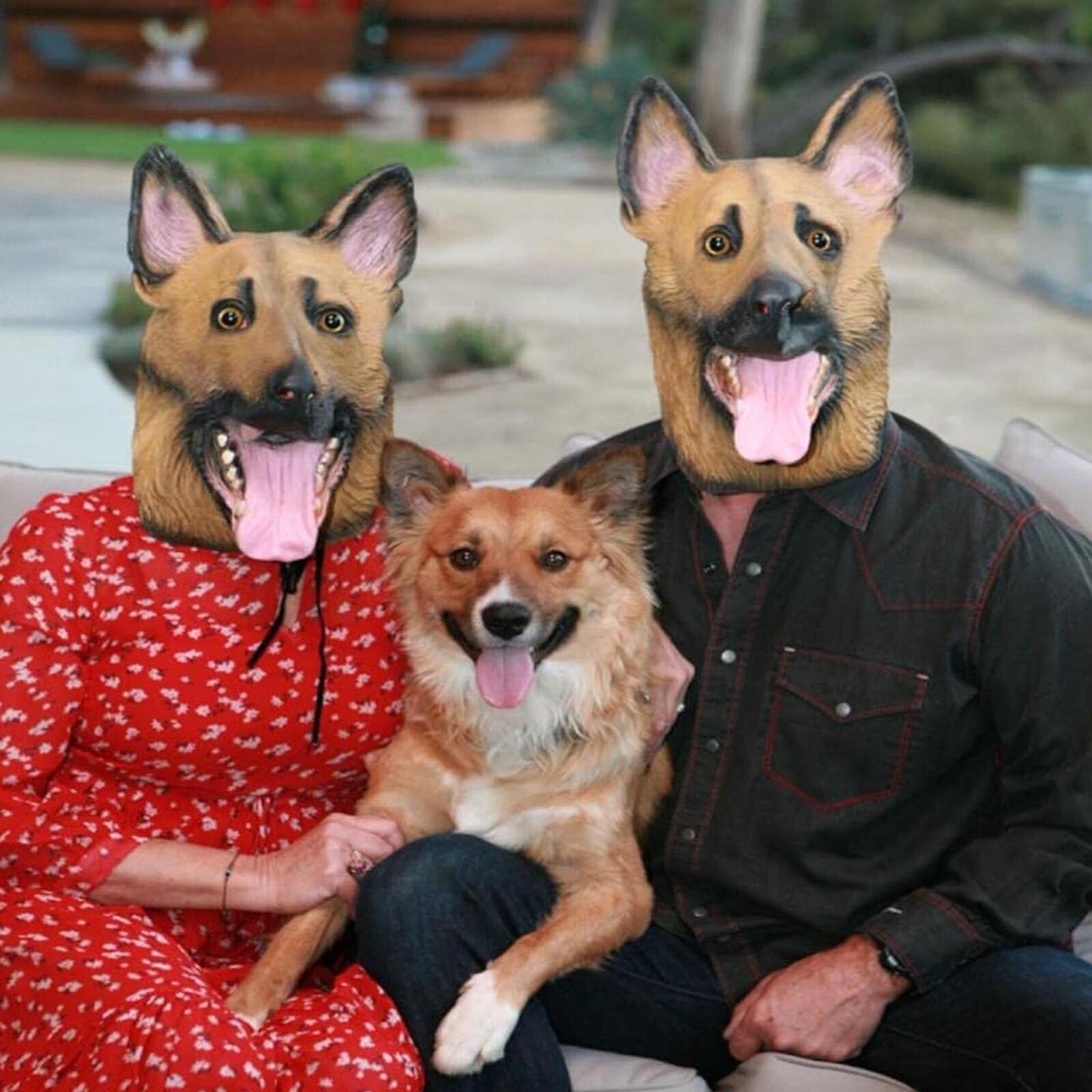 Dog Latex Head Mask for Halloween Costume – Creepy Animal Full Head Mask for Parties and Theater