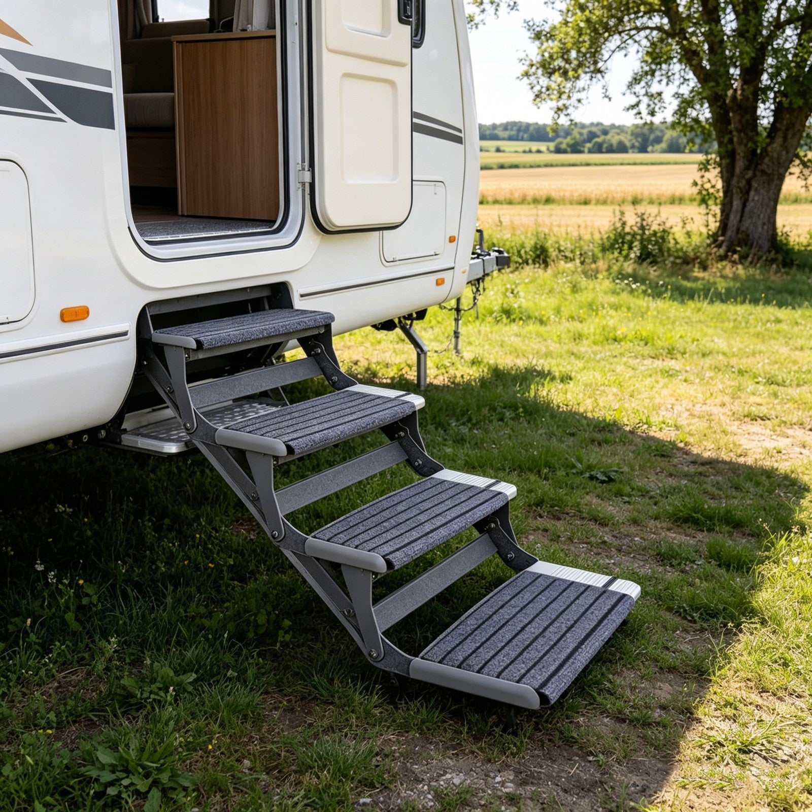 Rv Stair Covers Non-slip 18inch Wide Rv Step Mat Adjustable Heavy Duty adaptable