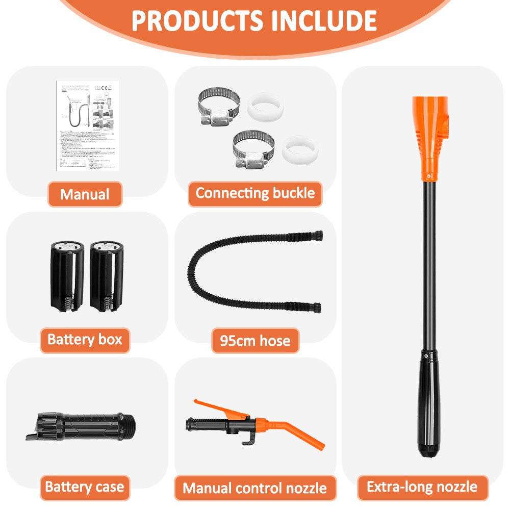 Portable Battery Operated Fuel Transfer Pump 2.4 GPM Electric Liquid Siphon