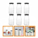 16PCS 300ml Glass Milk Bottles with Screw Top Lids - Reusable Clear Beverage Storage Bottles