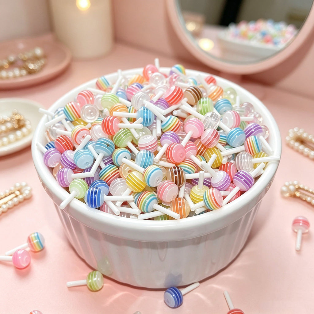 100pcs Nail Stickers Candy Nails Charms DIY Manicure Decors Lollipop Art