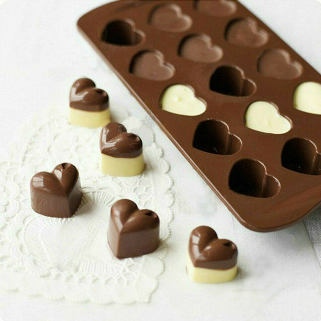 4PCS Heart Silicone Mold Set - Love Heart Cake Chocolate Ice Cube Soap Baking Moulds