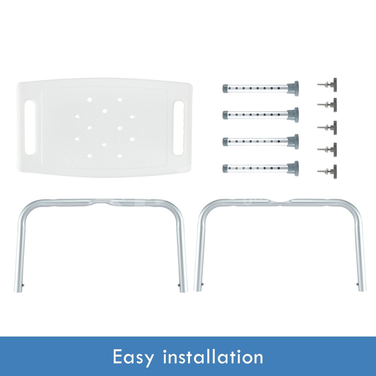 Adjustable Shower Chair Bath Seat with Armrests Bathroom Safety Bench