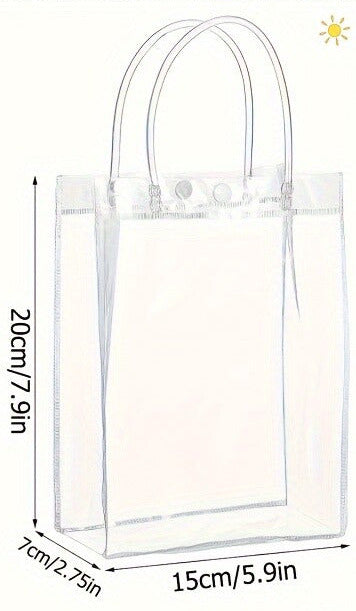 40pcs Clear PVC Gift Bags with Handles | Transparent Plastic Party Favor Bags (2 Sizes)