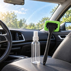 Car Windscreen Window Cleaning Brush Microfibre Pad With Empty Spray Bottle Kit