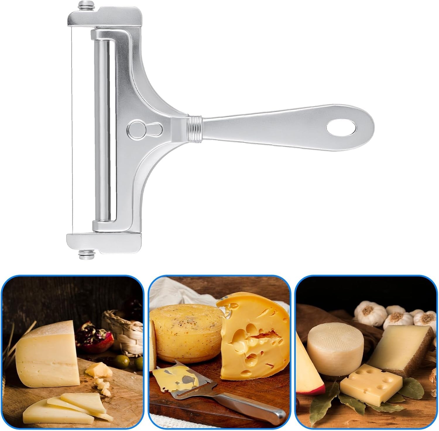 4PCS Adjustable Cheese Slicer Cutter - Reusable Non-Stick Cheese Grater Tool for Kitchen