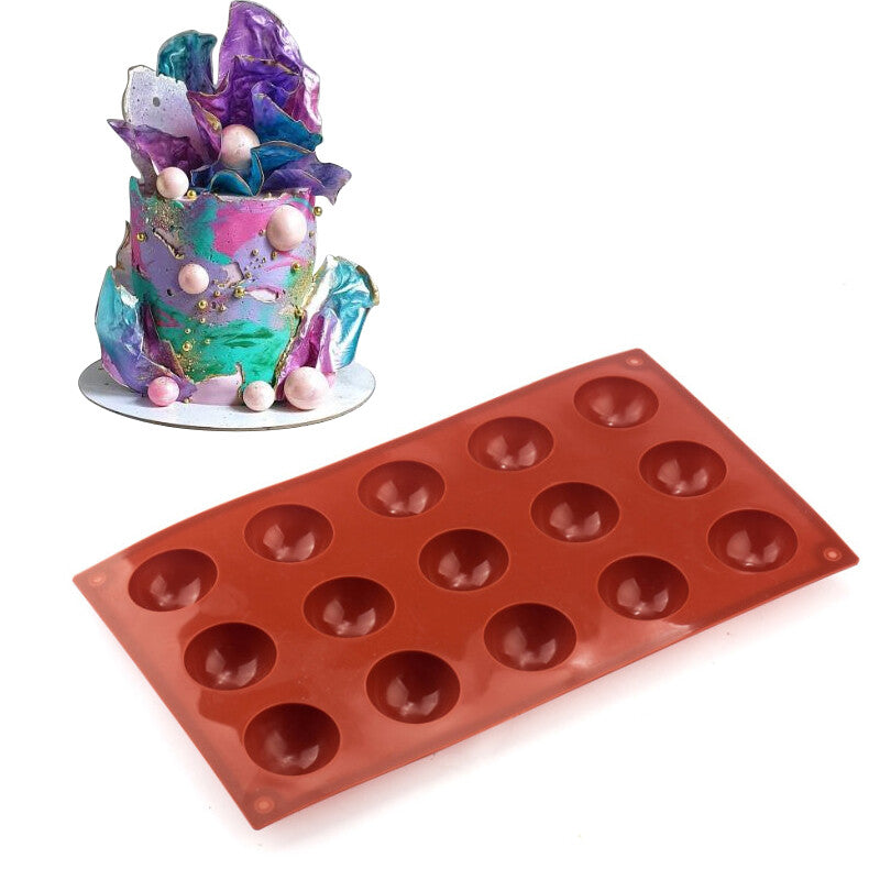 3PCS Semi Sphere Silicone Chocolate Mould Set - Half Round Dome Bakeware for Baking and Desserts