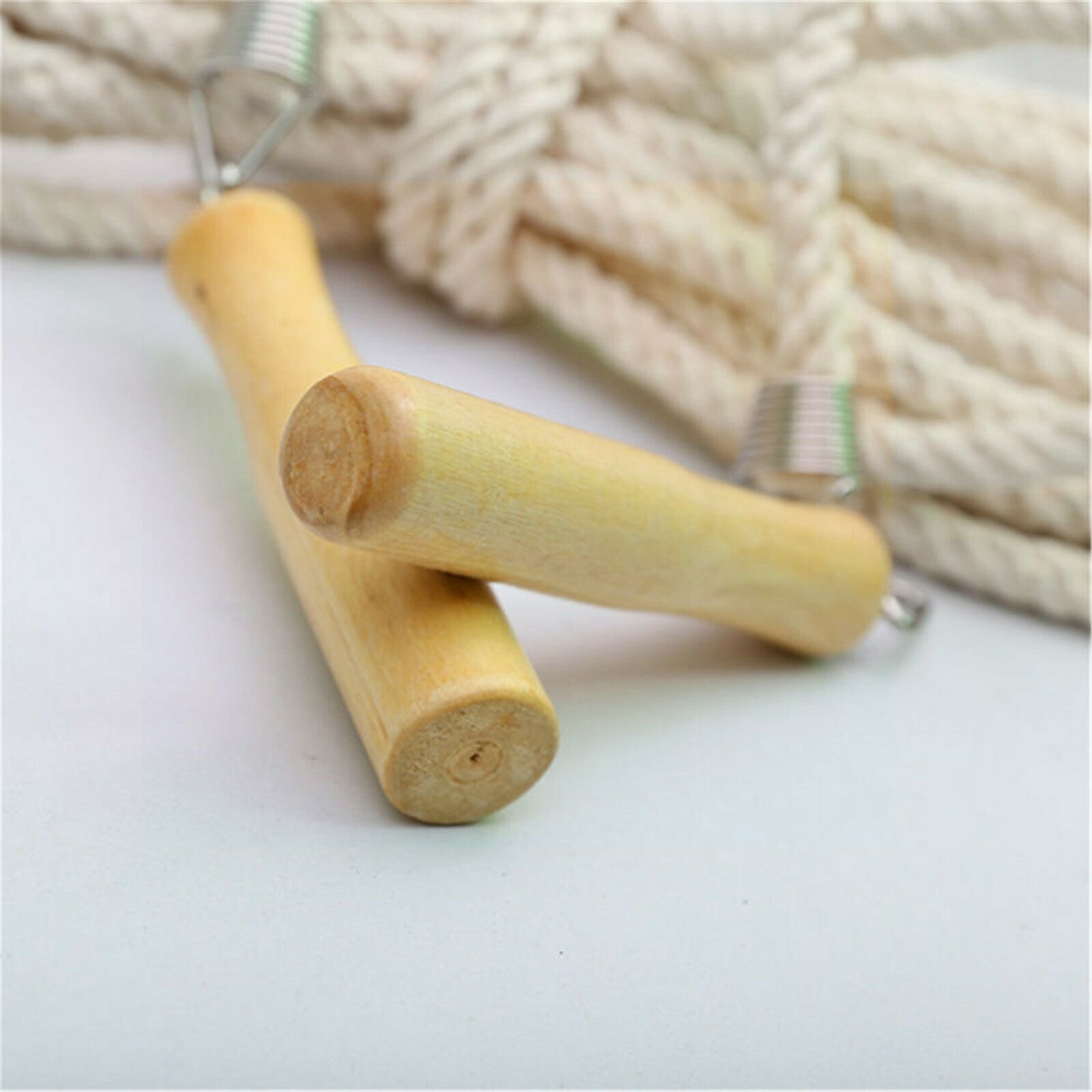 Double Dutch Jump Rope for Group Skipping and Fitness Training – Long Rope with Wooden Handles