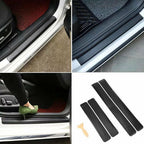 12PCS Carbon Fibre Style Car Door Sill Protector Stickers Scuff Plate Guard Kit