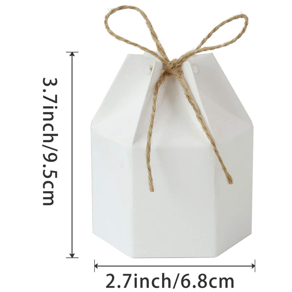 50PCS Kraft Paper Pillow Candy Gift Boxes with Rope Wedding Party Favour Bags