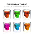 8PCS Crystal Skull Shot Glass Set 75ml – Clear Glass Vodka Whiskey Liquor Cups