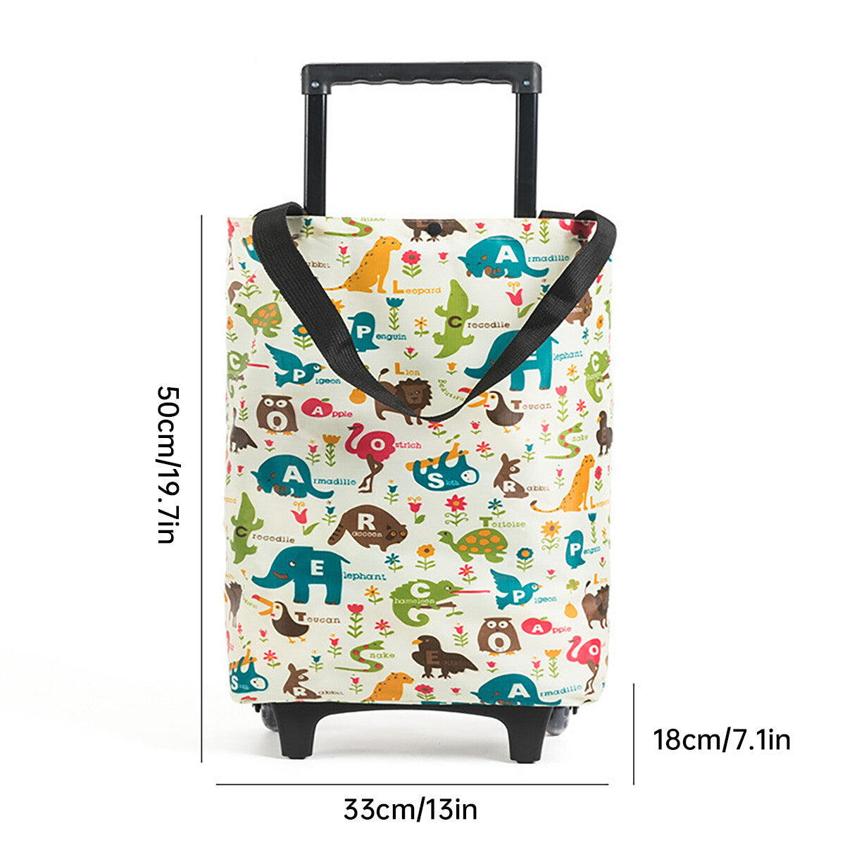 Foldable Shopping Trolley Cart with Wheels Aluminium Grocery Bag Retractable Handle