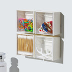 2-4PCS Wall Mounted Storage Box Cotton Swab Bathroom Organiser Holder White