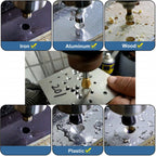 8PCS Chamfer Deburring Drill Bit Set - 90 Degree Countersink Bits for Metal and Rotary Tools