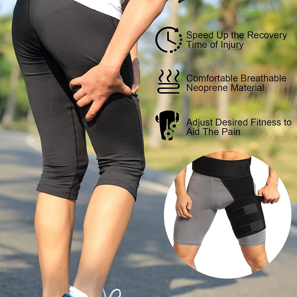 Hip Brace Compression Groin Support Wrap – Sciatica & Thigh Pain Relief (Unisex)