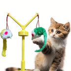 Cat Spinning Wheel Toy Interactive Cat Toy Self Amusement Plush Mouse Indoor Pet
