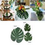 72pcs Artificial Palm Leaves Tropical Monstera Decor | Jungle Party & Home Decoration