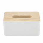 Wooden Tissue Box Cover - Modern Tissue Holder Napkin Dispenser Storage Organizer