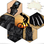 2 Pairs Mens PU Leather Touch Screen Gloves Black Full Finger Winter Gloves