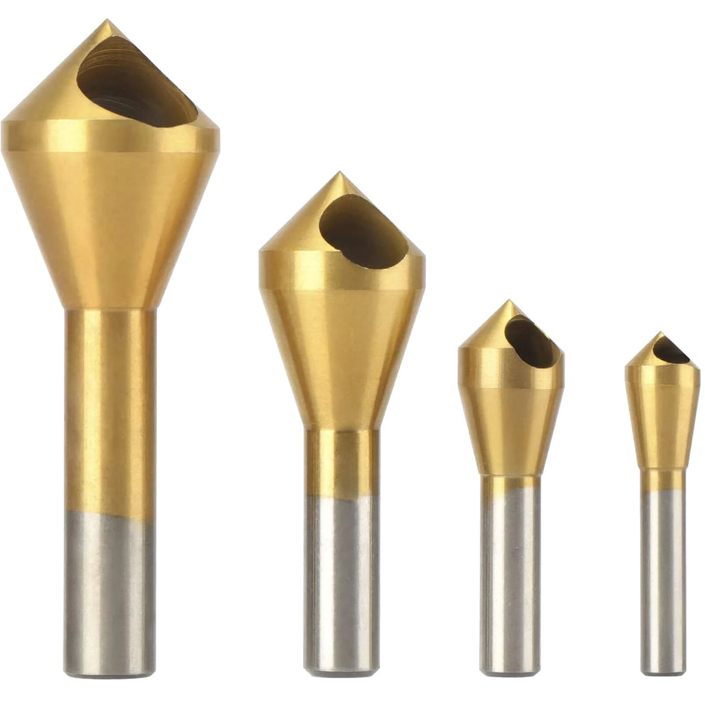 8PCS Chamfer Deburring Drill Bit Set - 90 Degree Countersink Bits for Metal and Rotary Tools