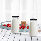 16PCS 300ml Glass Milk Bottles with Screw Top Lids - Reusable Clear Beverage Storage Bottles