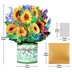 1/2PCS 3D Gift Card Flower Greeting Card Style Birthday Postcard Gift Handmade