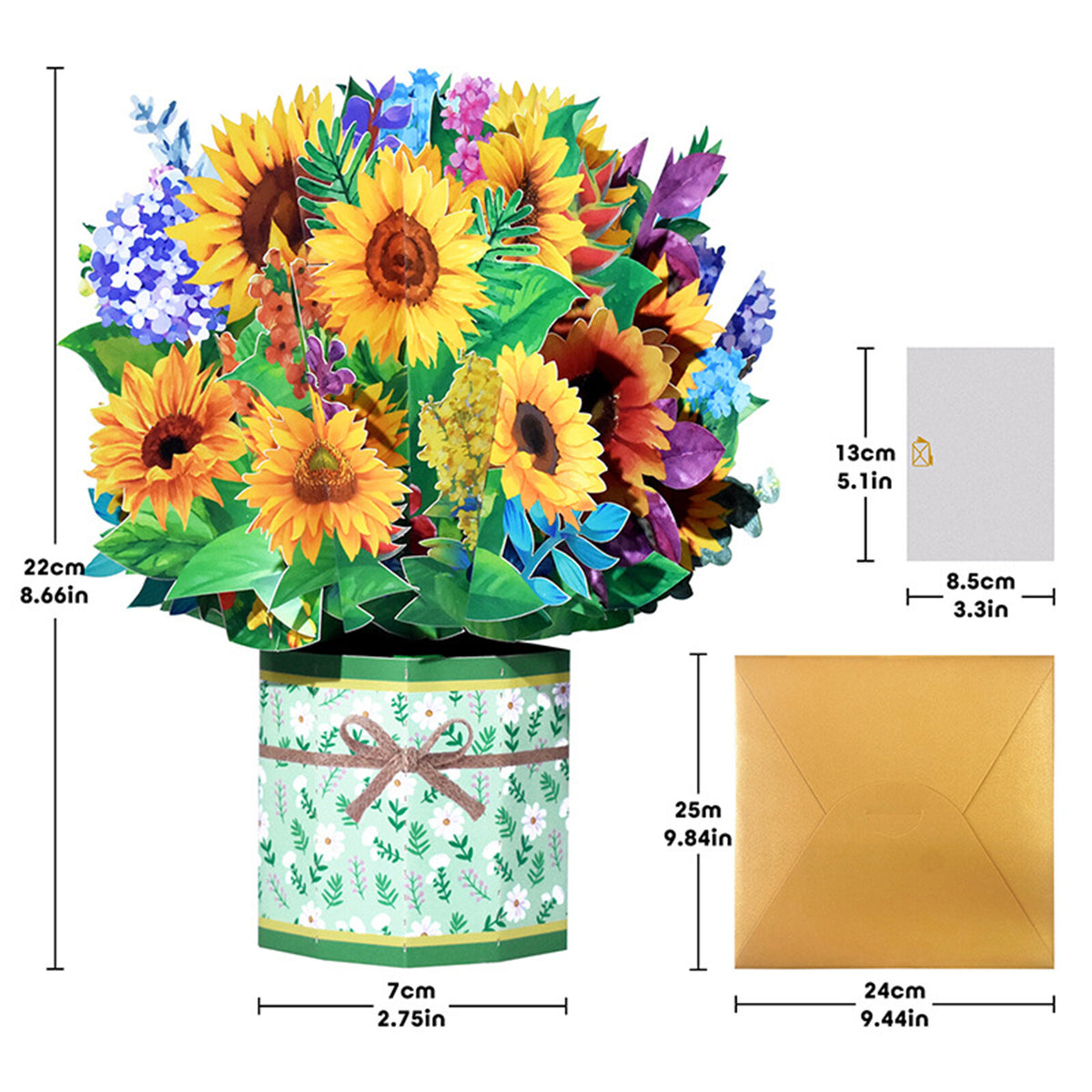 1/2PCS 3D Gift Card Flower Greeting Card Style Birthday Postcard Gift Handmade