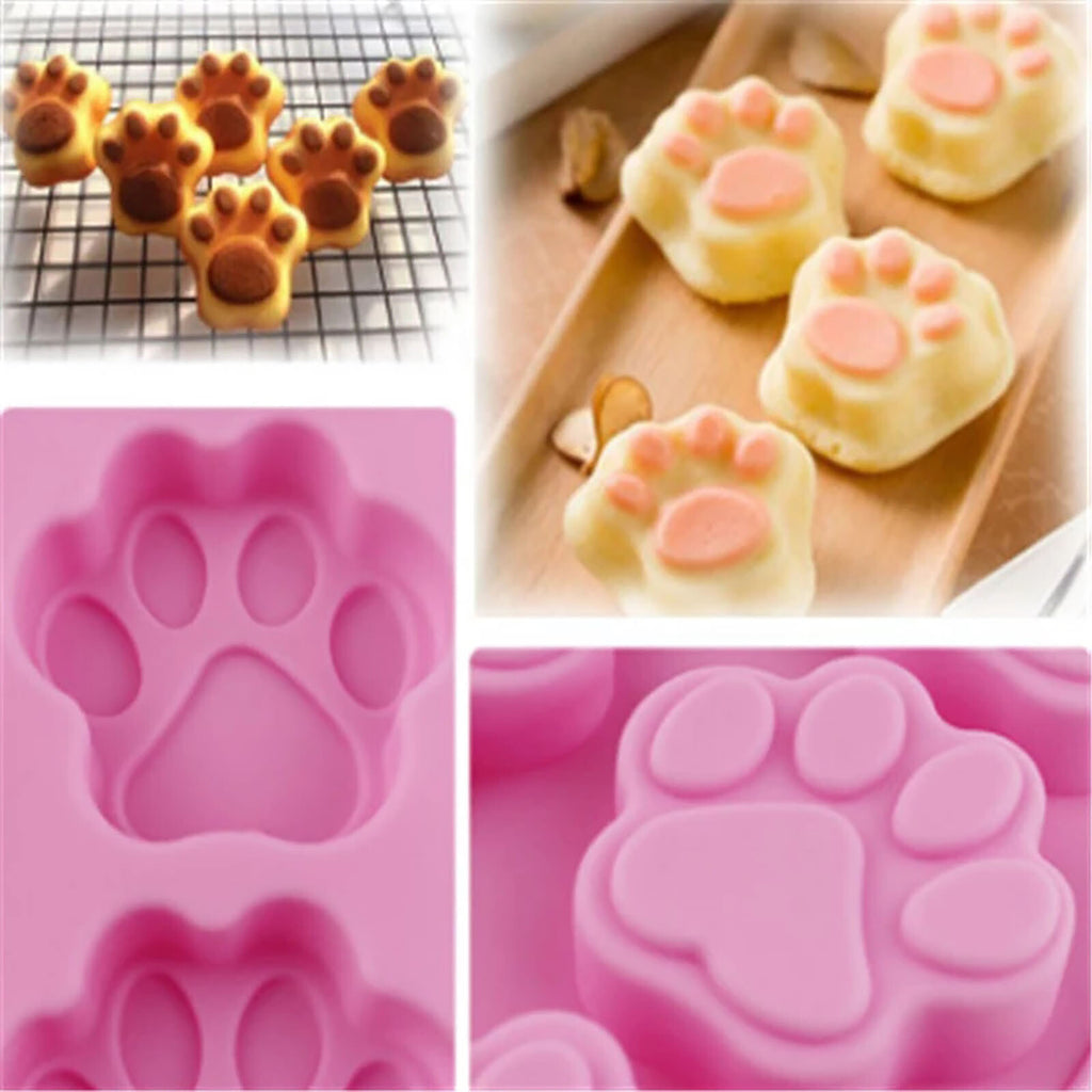 3 Pack Silicone Dog Bone and Paw Baking Molds – Puppy Treat, Chocolate, Ice and Cookie Mould Set