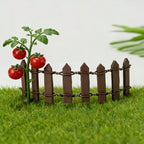 50PCS Mini Wooden Fence Fairy Garden Decor – Miniature Dollhouse Landscape Fence