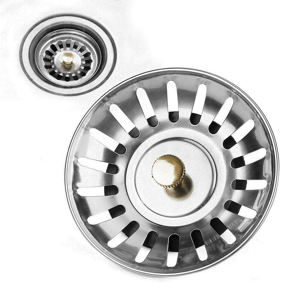 Stainless Steel Kitchen Sink Strainer – Drain Filter Waste Plug Stopper (80mm)