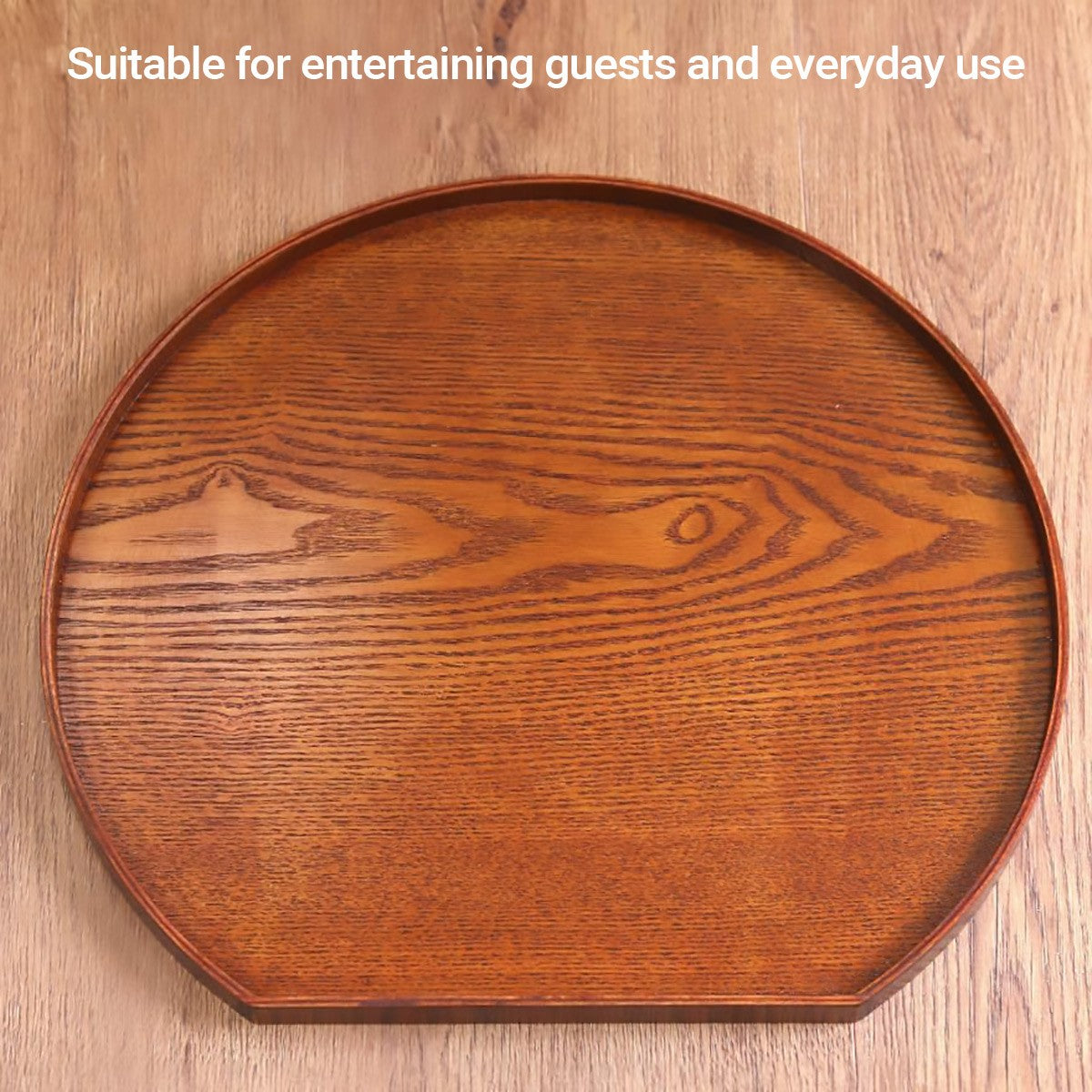 2PCS Semi-Circular Wooden Serving Pallets