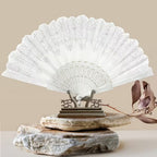 10pcs White Print Hand Held Fan Costume Accessory Decoration Wedding Party AUS