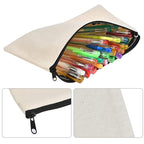 10pcs Canvas Makeup Bags with Zipper | Blank DIY Cosmetic Pouches Pencil Cases