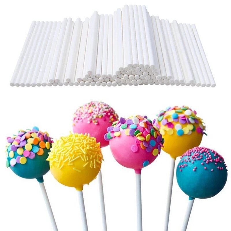 500pcs Lollipop Sticks White Paper Cake Pop Sticks Candy Making Party Supplies