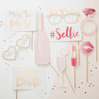 Bride To Be Photo Booth Props Set – 10pcs Hens Party Bridal Shower Selfie Props