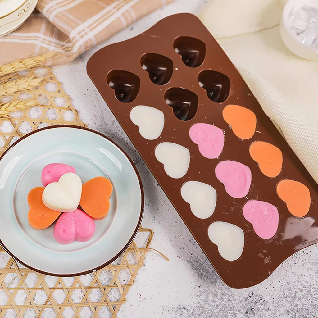 4PCS Heart Silicone Mold Set - Love Heart Cake Chocolate Ice Cube Soap Baking Moulds