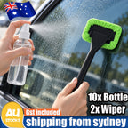 Car Windscreen Window Cleaning Brush Microfibre Pad With Empty Spray Bottle Kit