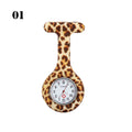 Nurse fob watch with leopard print silicone cover, pattern 01