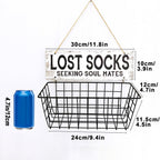 Lost Socks Laundry Basket Sign – Wall Mounted Laundry Room Sock Organizer