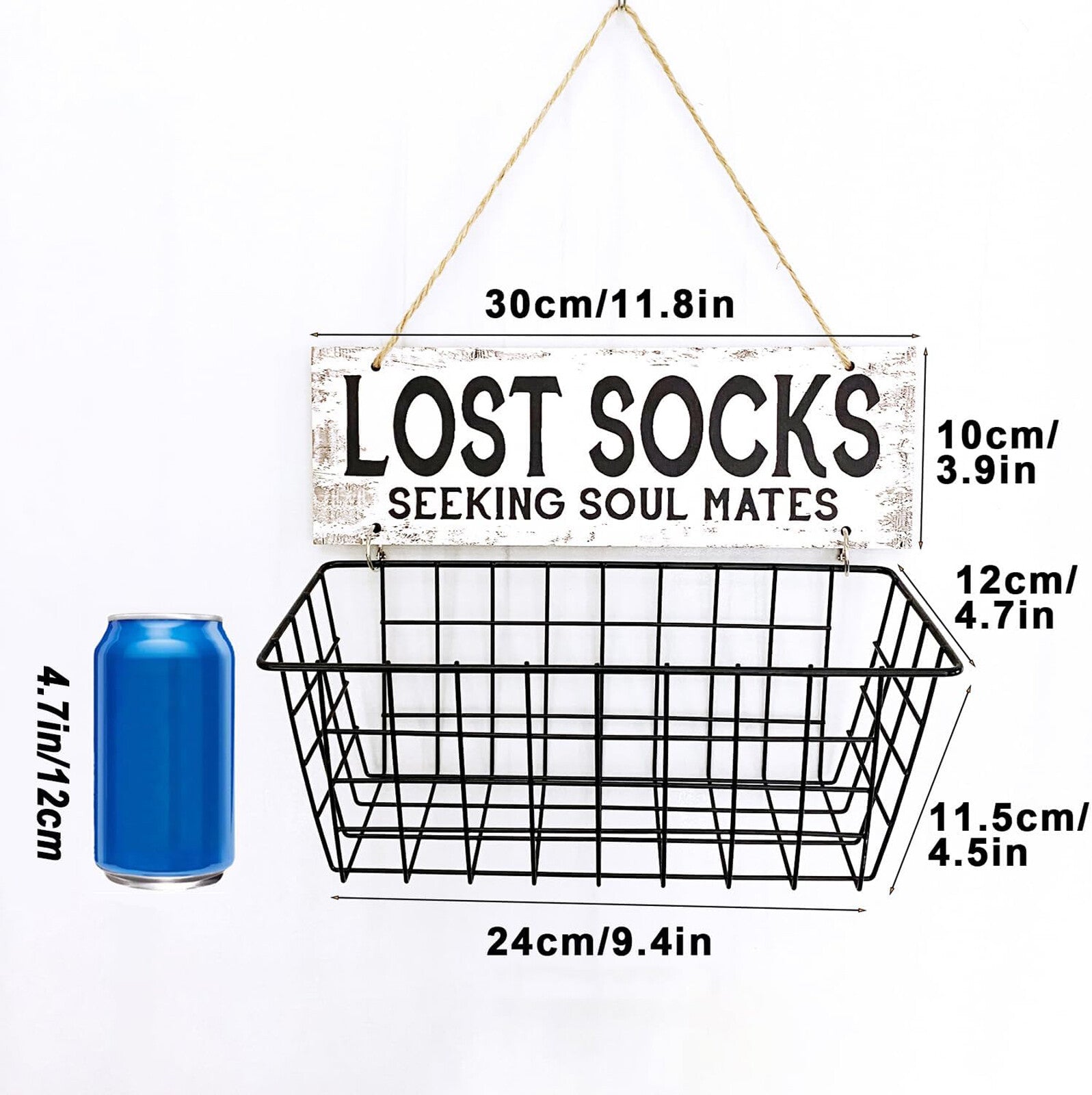 Lost Socks Laundry Basket Sign – Wall Mounted Laundry Room Sock Organizer
