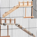 Wooden Bird Swing Toy for Parrots | Natural Hanging Perch Cage Playground