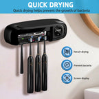 No drill Wall mounted Toothbrush Holder 4 slot Bathroom Storage Organizer AU
