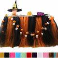 Halloween Tulle Table Skirt Black Orange Tutu Table Cover Party Decoration