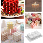 6-Cavity 3D Cube Silicone Mold – Bubble Candle Soap Chocolate Cake DIY Craft Mould