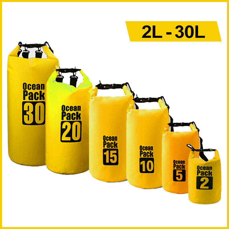 Waterproof Dry Bag Sack | Roll Top Outdoor Bag for Fishing Camping Kayak Canoeing 2/5/10L