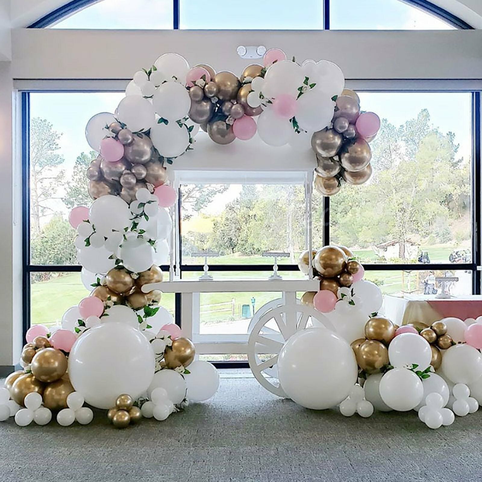 154PCS Pink White Gold Balloon Arch Garland Kit – Wedding Birthday Party Decoration Set