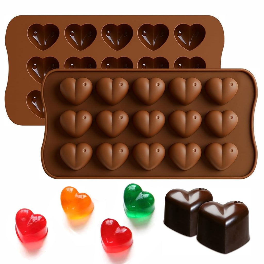 4PCS Heart Silicone Mold Set - Love Heart Cake Chocolate Ice Cube Soap Baking Moulds
